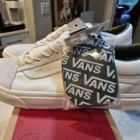 Vans OLD SKOOL OVERSIZED LACE VN0007NTWGR White Green Skateboarding MENS 12 NEW - Picture 3 of 12